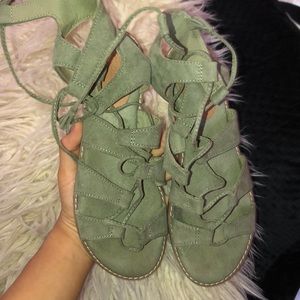 Gladiator green sandals